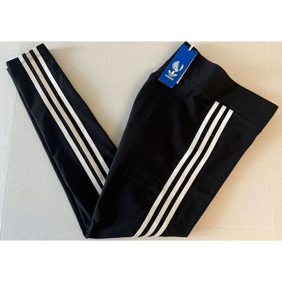 adidas FM3287 Women's Sz Small Adicolor 3 Stripe Tights Black - Picture 5 of 8